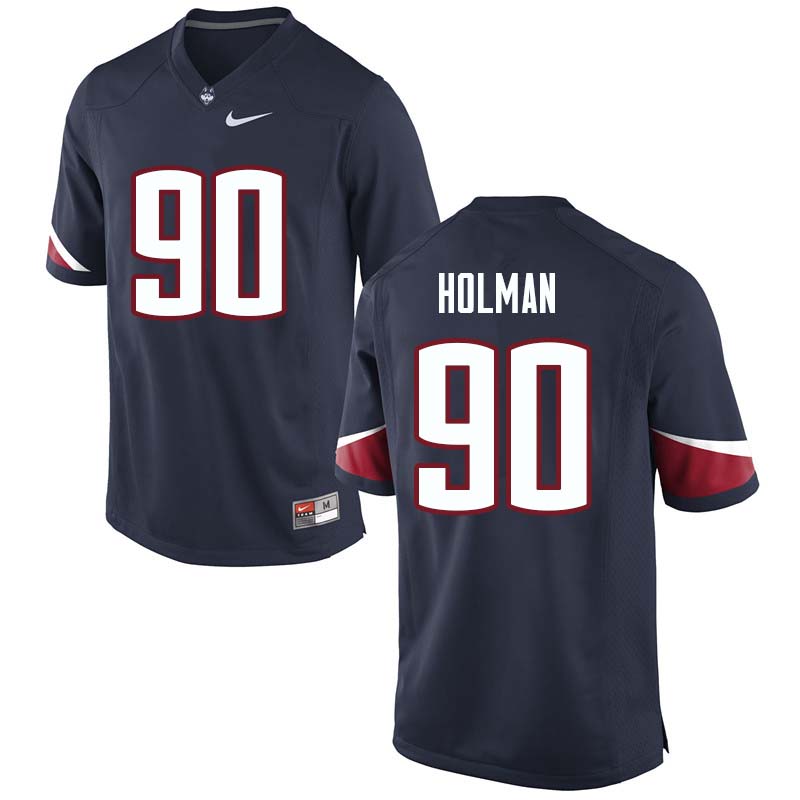 Men's #90 Zordan Holman Uconn Huskies College Football Jerseys Sale-Navy